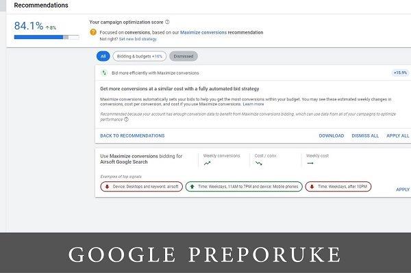 screen from the google ads dashboard with campaign settings