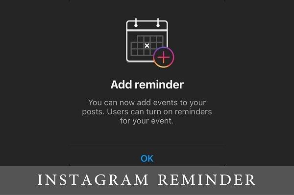 screenshot from Instagram reminders