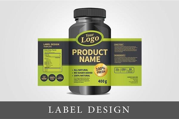 an example of a nutritional supplement bottle design