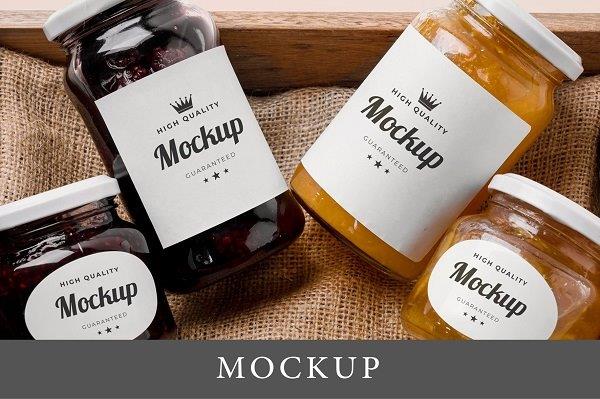 example of different mockups on jars